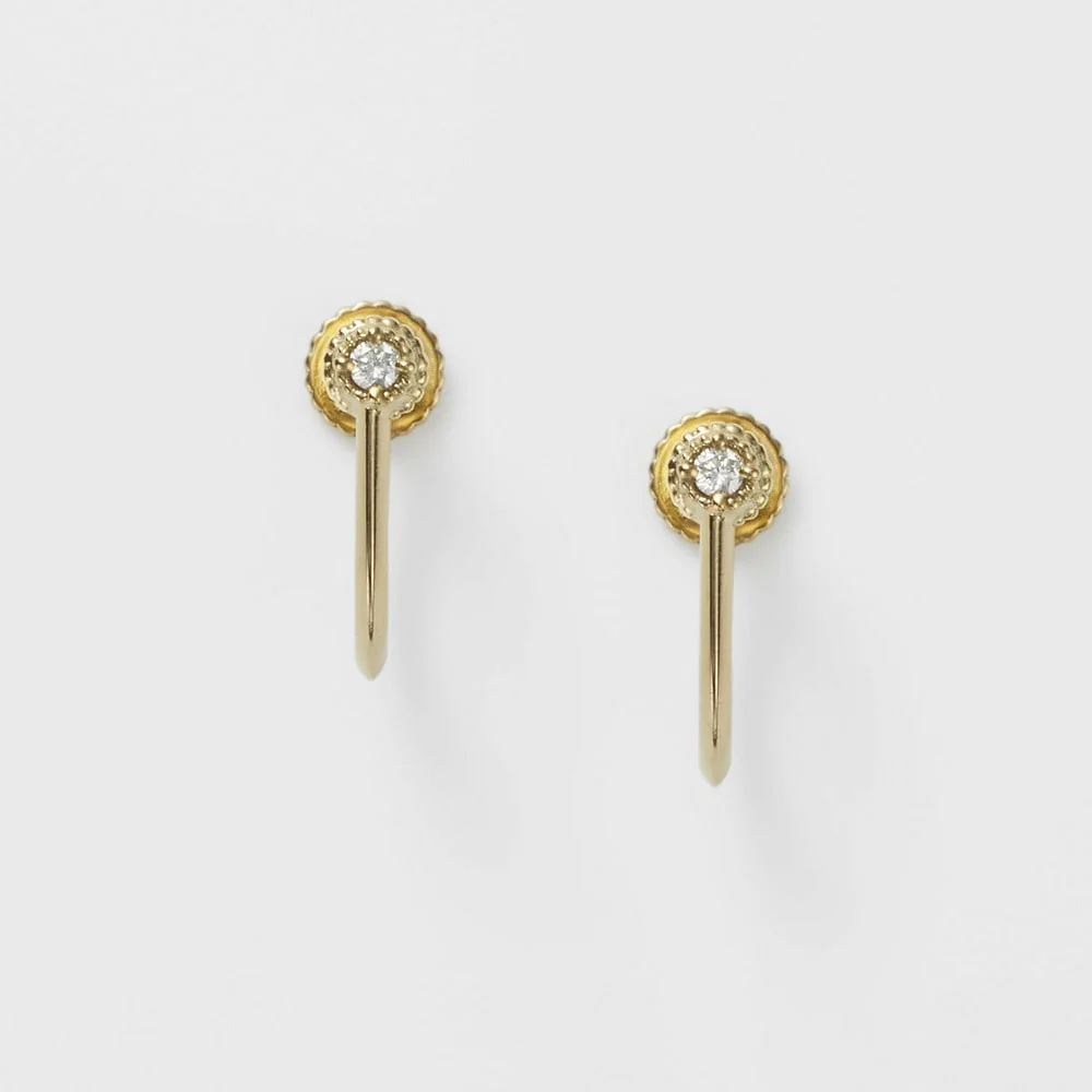 Gold Diamond Earrings (0.01Ct) - Image 2
