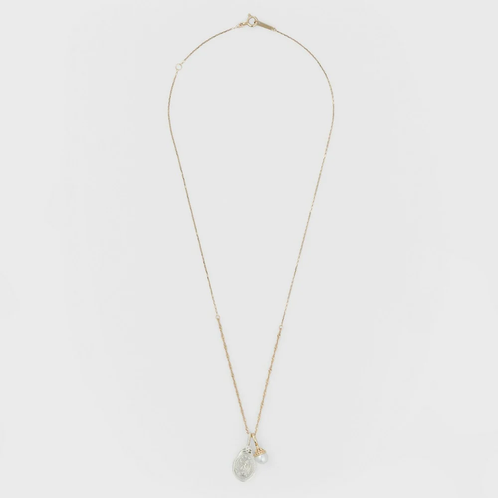 K10/Silver Charm Set Necklace - Image 2
