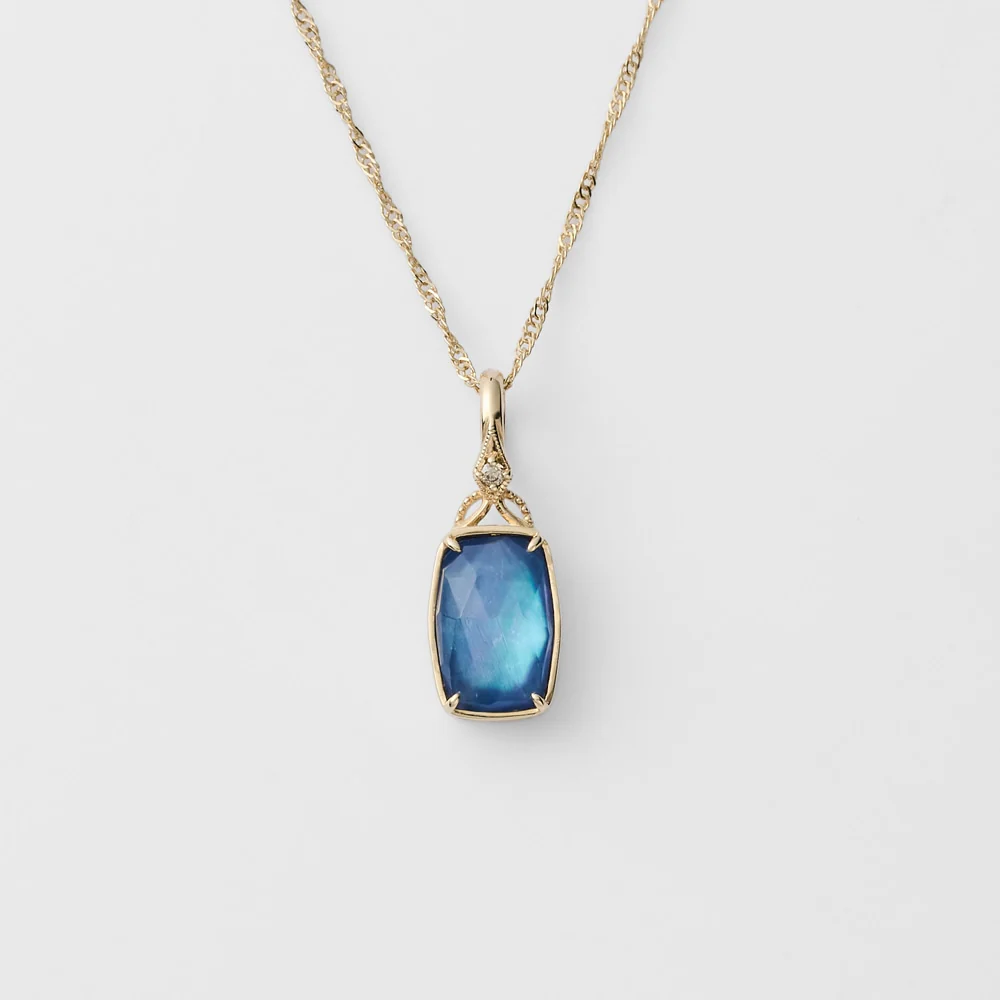 K10 Sapphire/Quartz/Shell Charm - Image 3