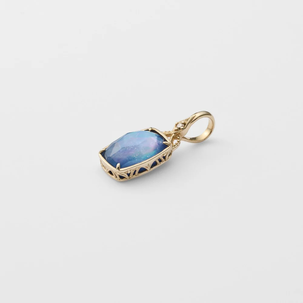 K10 Sapphire/Quartz/Shell Charm - Image 4