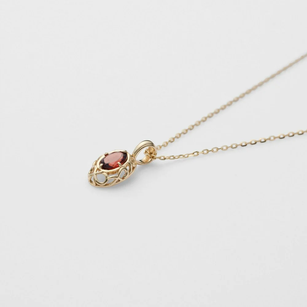 <January Birthstone> K10 Garnet Necklace - Image 6