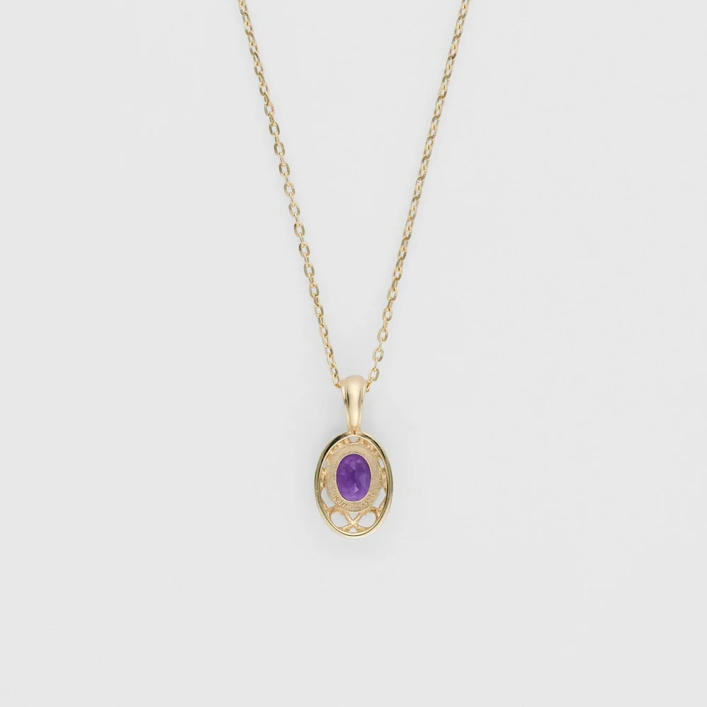 <February Birthstone> K10 Amethyst Necklace - Image 2