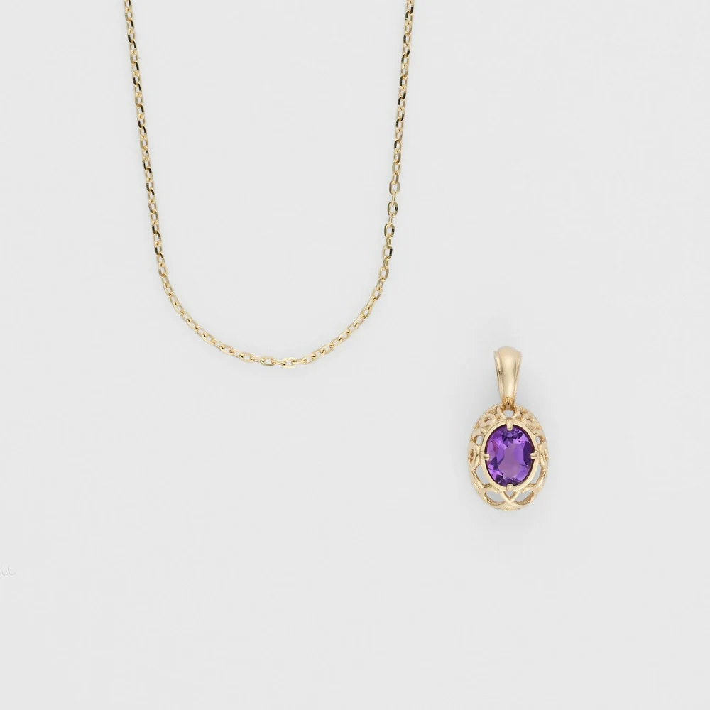 <February Birthstone> K10 Amethyst Necklace - Image 3