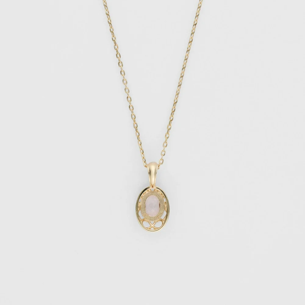 <April Birthstone> K10 Morganite Necklace - Image 2