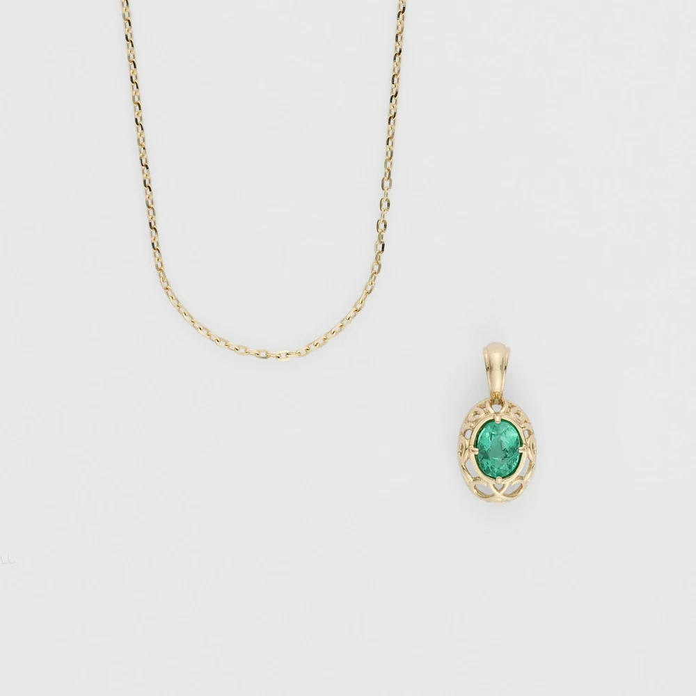 <May Birthstone> K10 Emerald Necklace - Image 3
