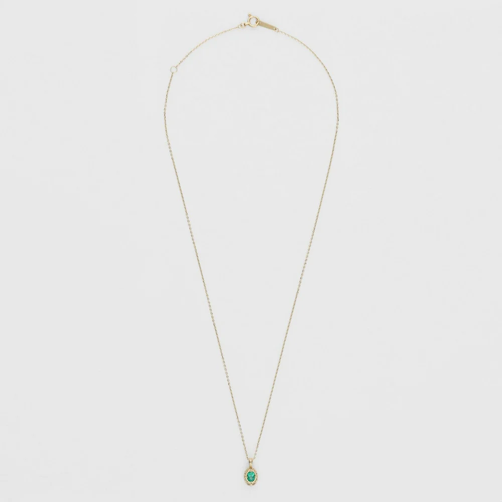 <May Birthstone> K10 Emerald Necklace - Image 4