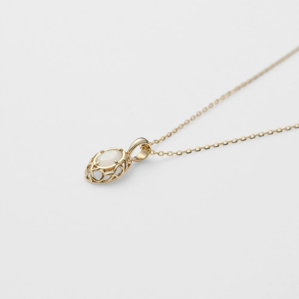 <June Birthstone> K10 Moonstone Necklace - Image 6