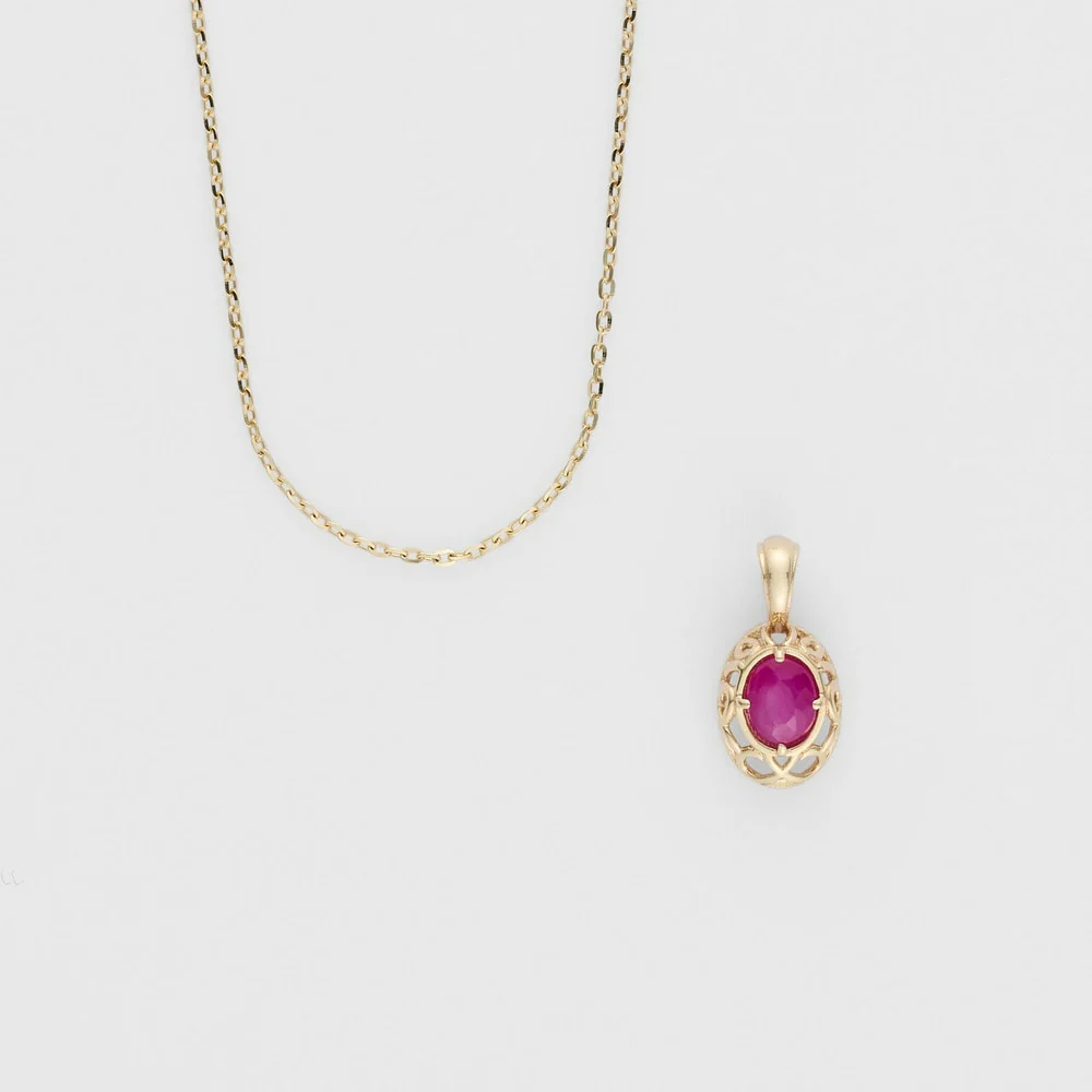 <July Birthstone> K10 Ruby Necklace - Image 3