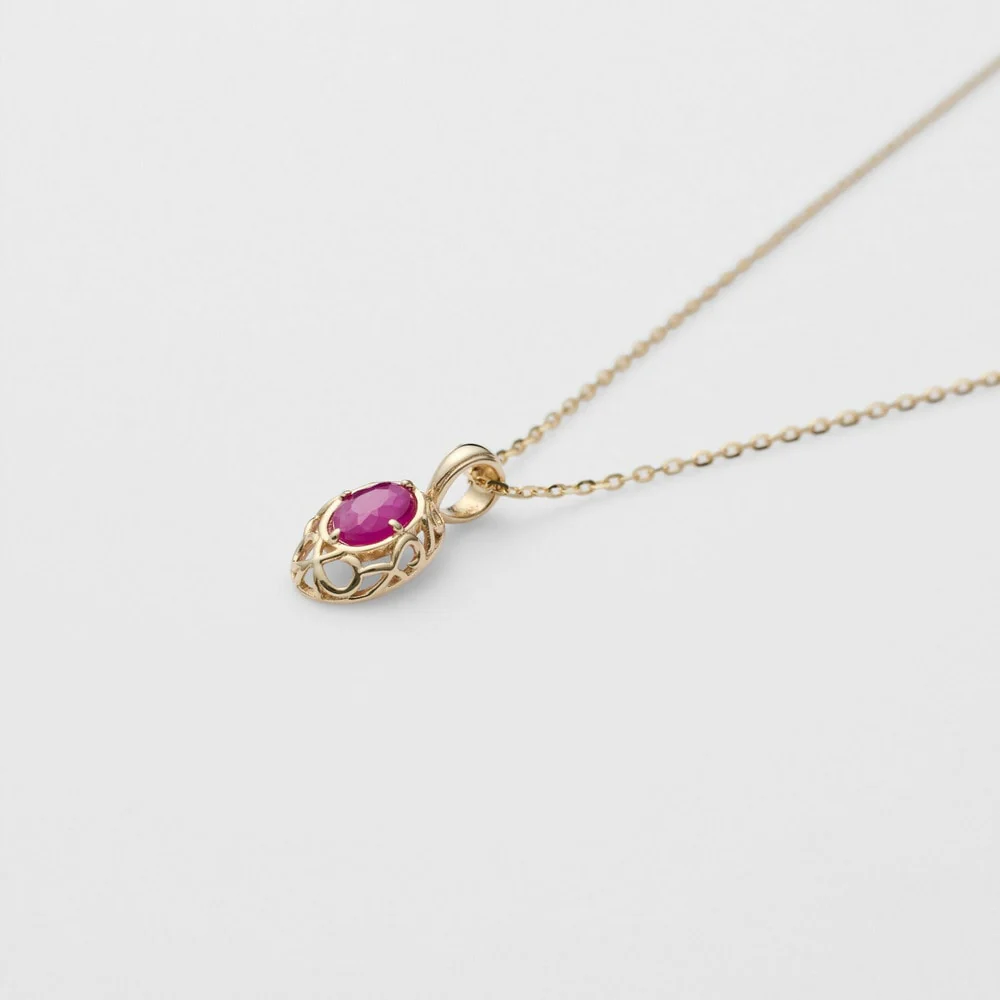 <July Birthstone> K10 Ruby Necklace - Image 6