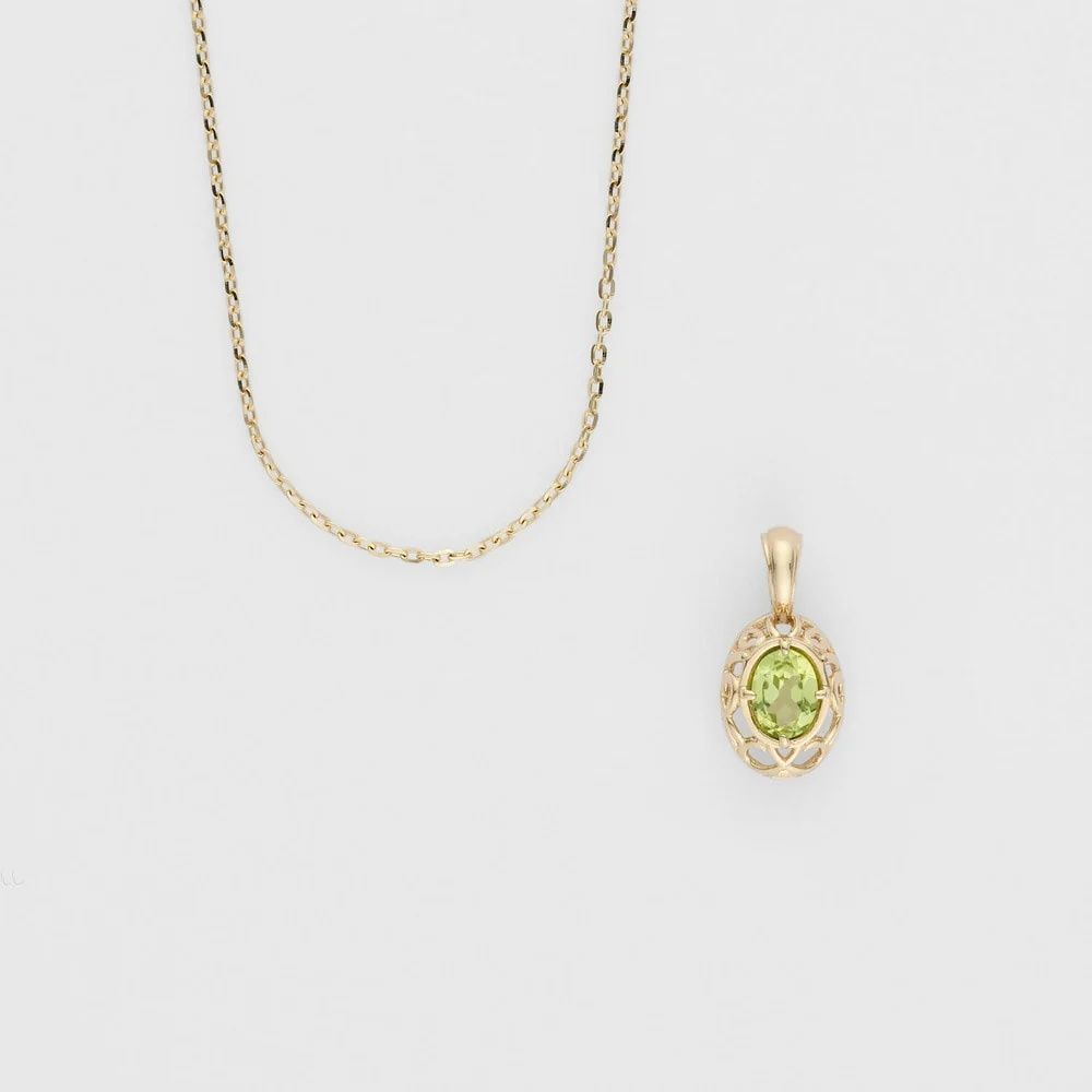 <August Birthstone> K10 Peridot Necklace - Image 3
