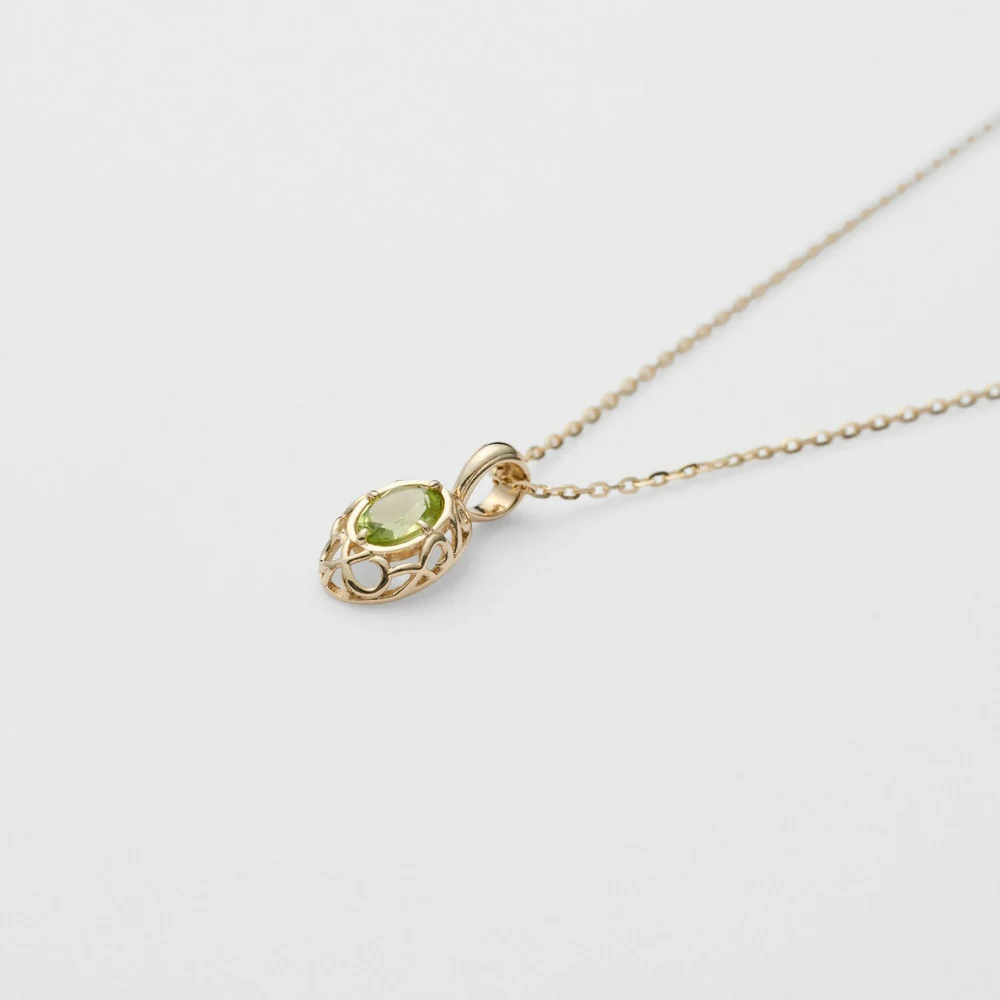 <August Birthstone> K10 Peridot Necklace - Image 6