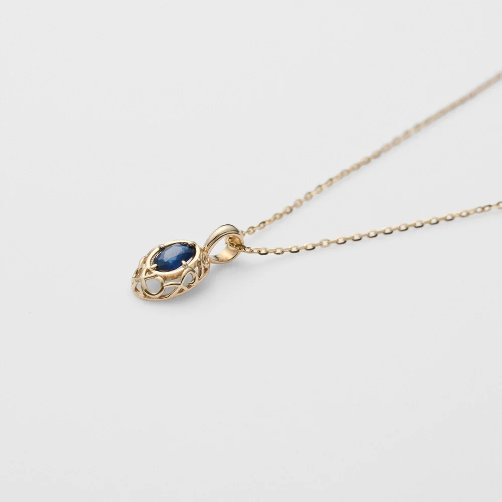 <September Birthstone> K10 Sapphire Necklace - Image 6