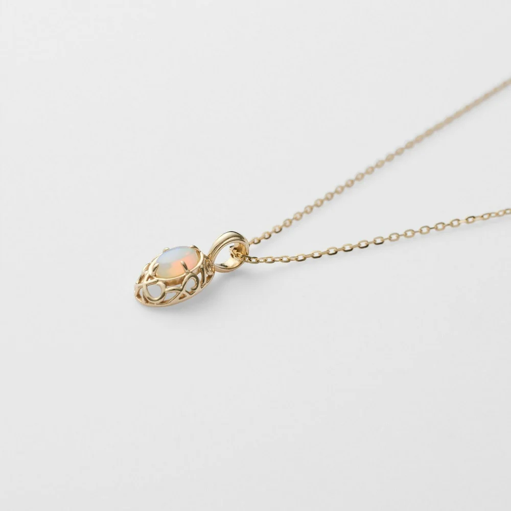 <October Birthstone> K10 Opal Necklace - Image 6