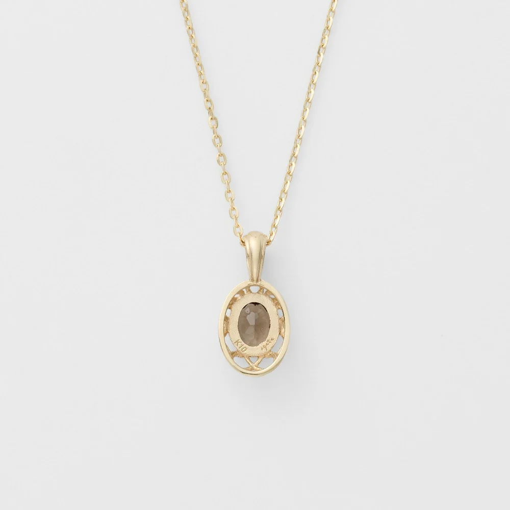 <April Birthstone> K10 Smoky Quartz Necklace - Image 3