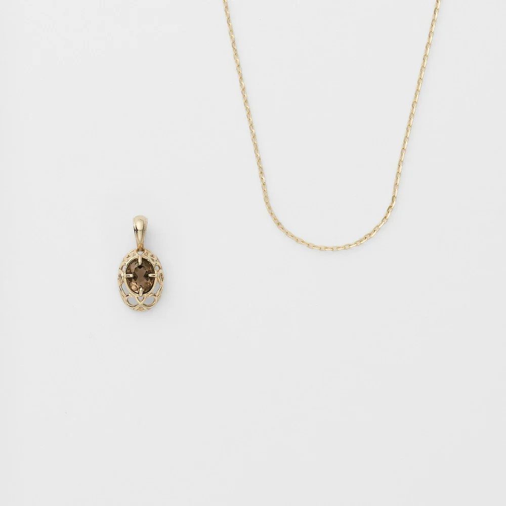 <April Birthstone> K10 Smoky Quartz Necklace - Image 4
