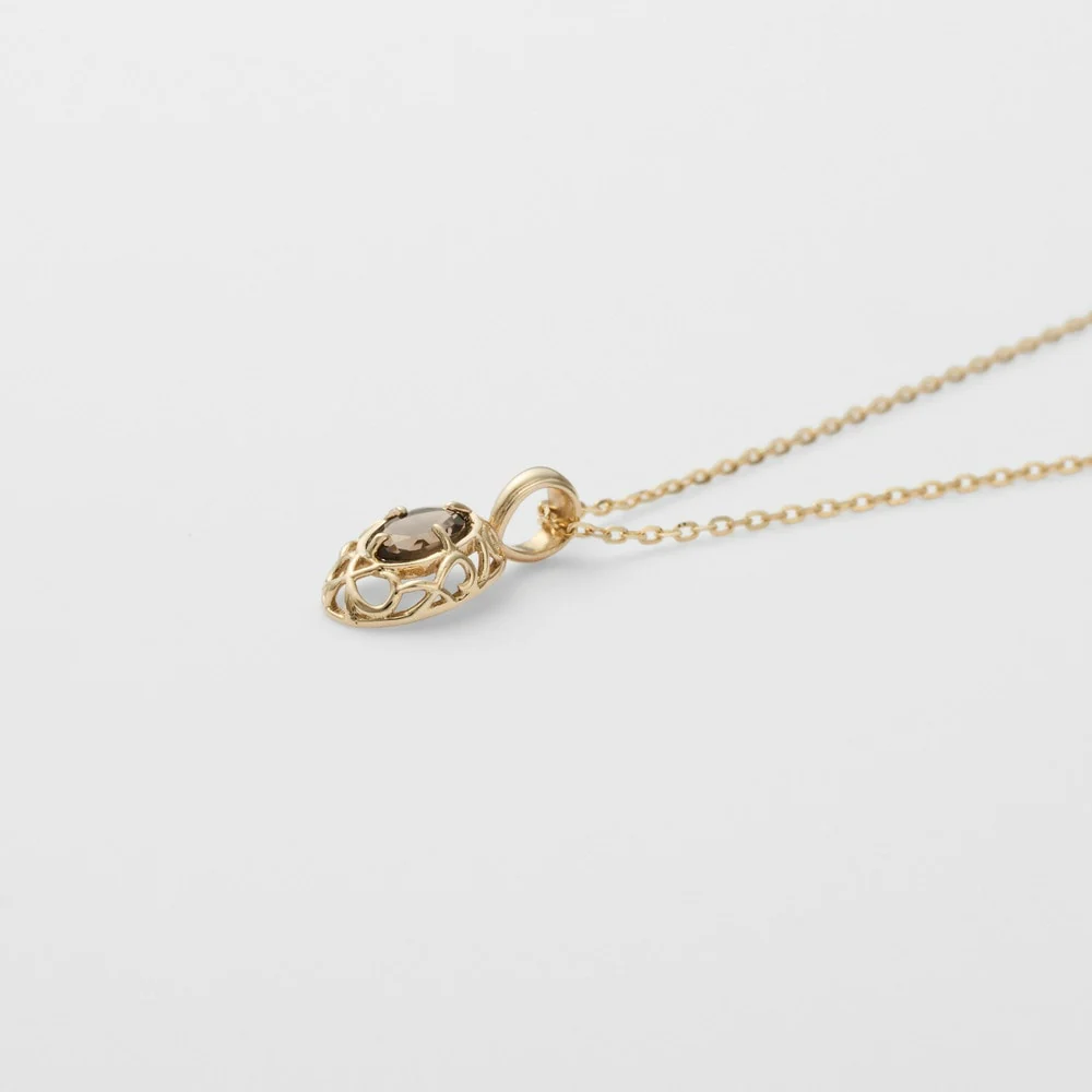 <April Birthstone> K10 Smoky Quartz Necklace - Image 6