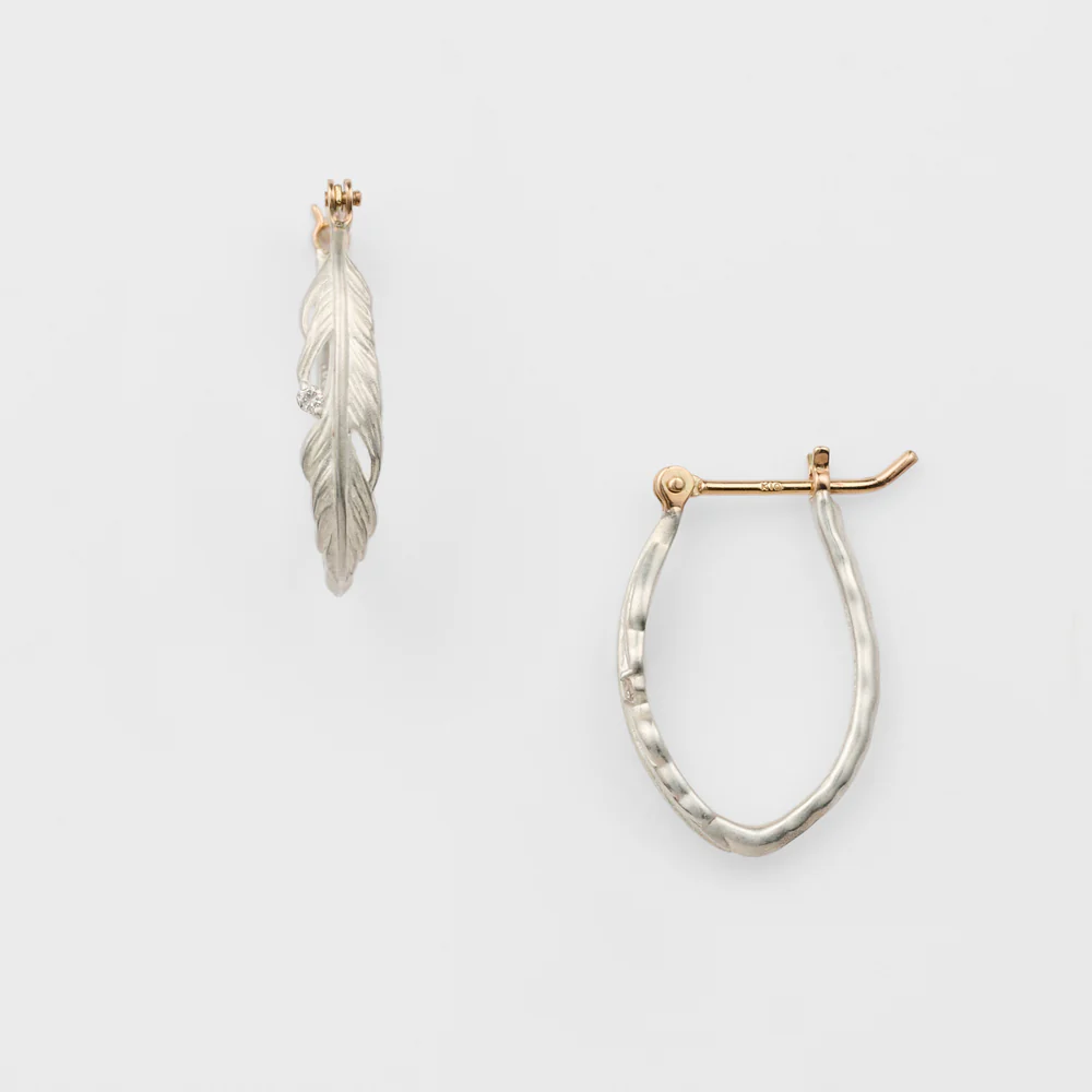Silver Feather Earrings - Image 2