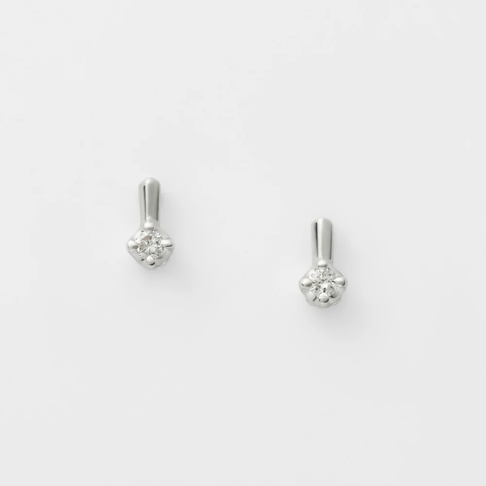Silver Diamond Earrings (0.04Ct) - Image 2
