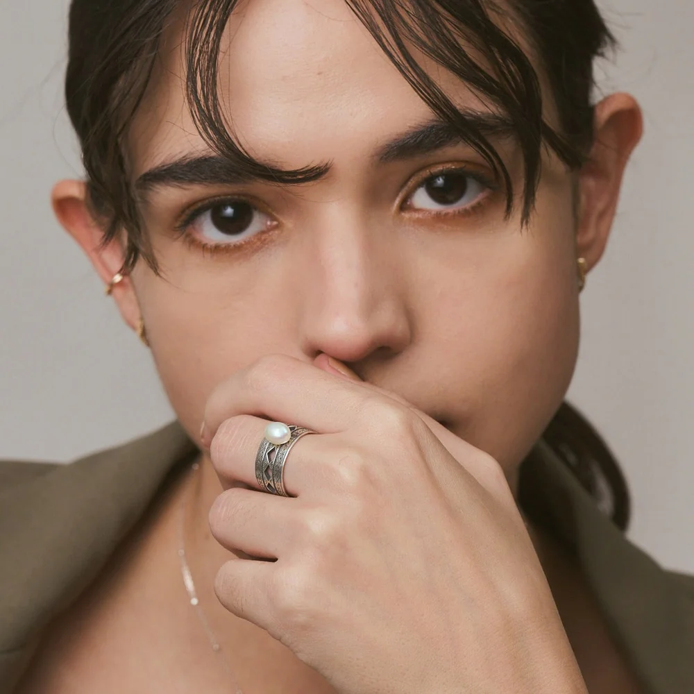 <June Birthstone> Silver Pearl Ring - Image 5