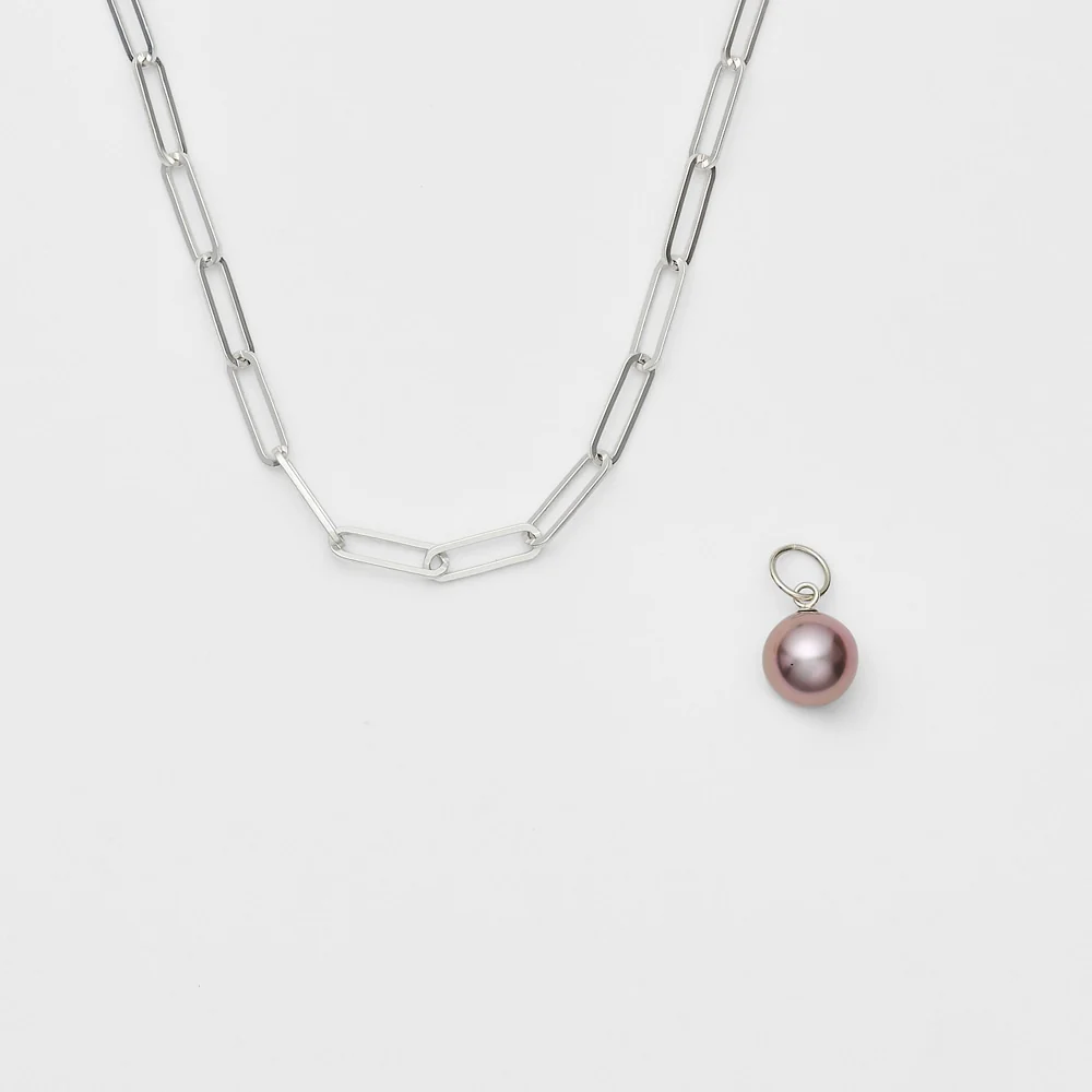 Silver Pearl Necklace - Image 3