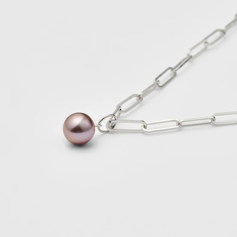 Silver Pearl Necklace - Image 4