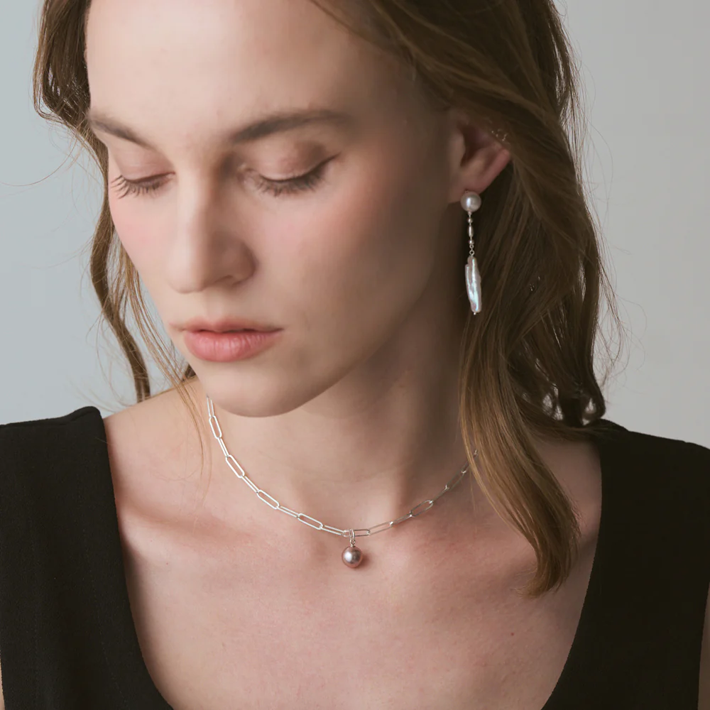 Silver Pearl Necklace - Image 5