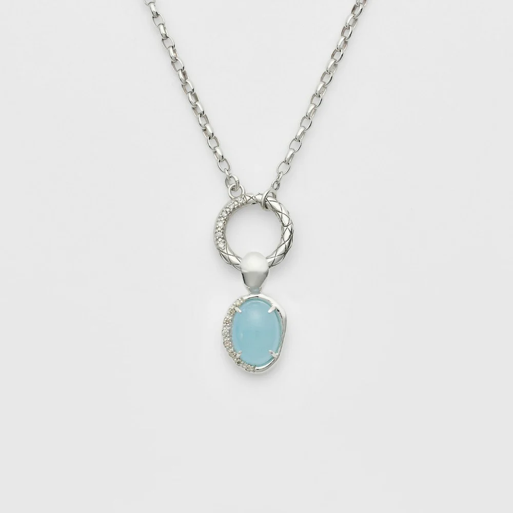 <March Birthstone> Silver Aquamarine Charm - Image 3