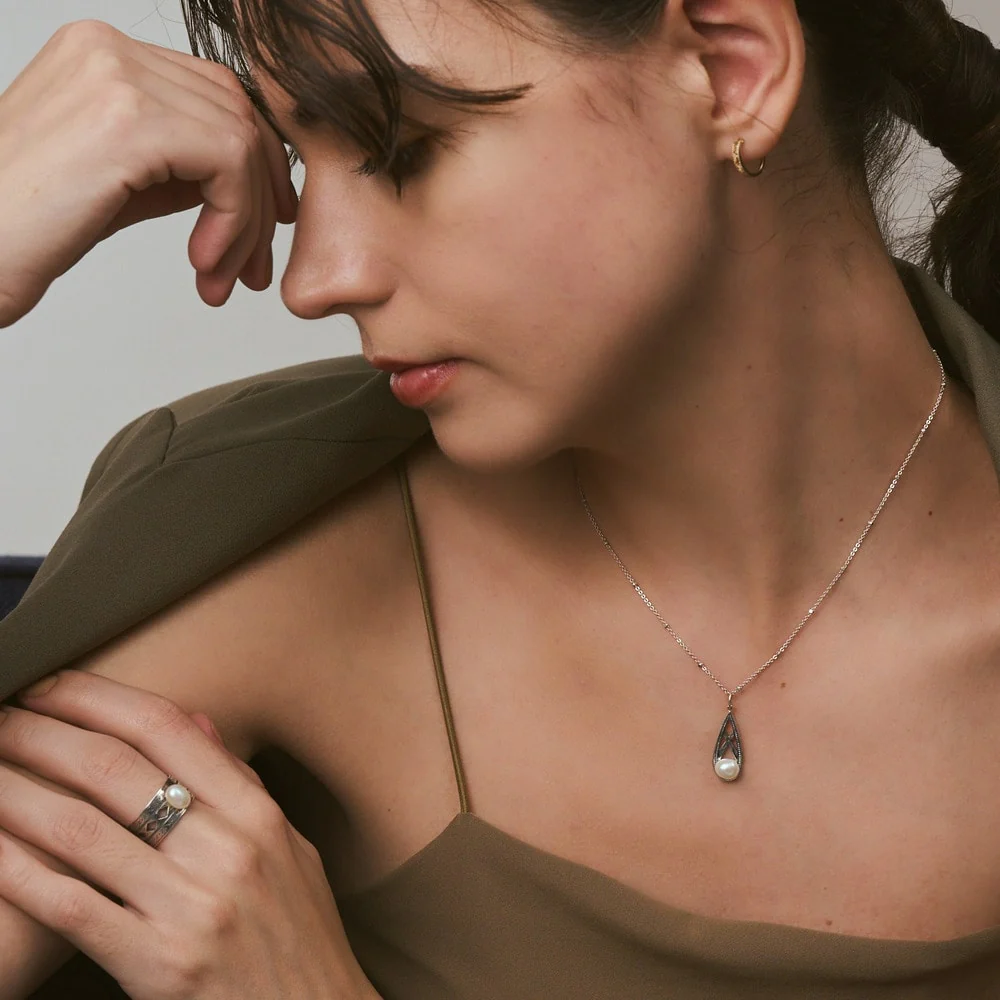 <June Birthstone> Silver Pearl Charm - Image 5