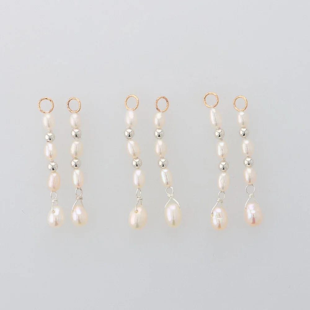K10/Silver Pearl Earring Charm - Image 4