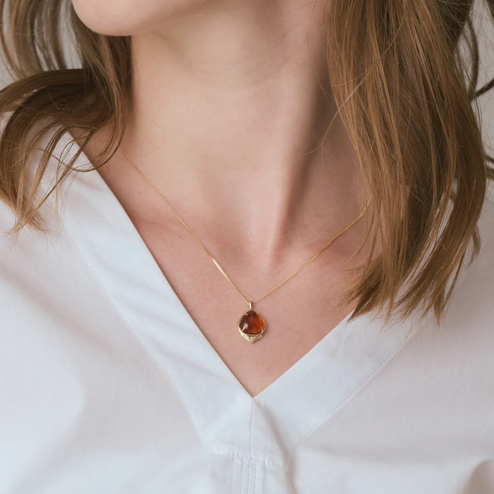 K10 Amber/Diamond Necklace - Image 5