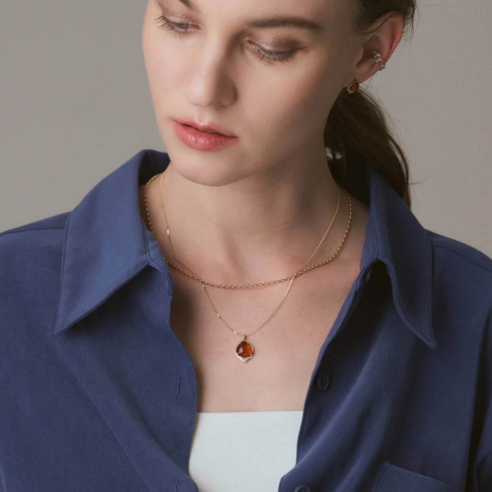 K10 Amber/Diamond Necklace - Image 6
