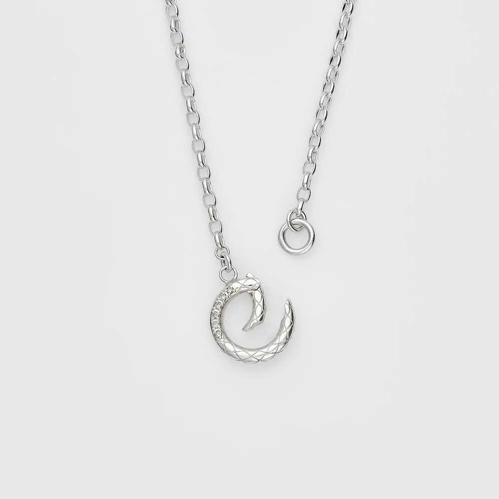 Silver Diamond Necklace - Image 4
