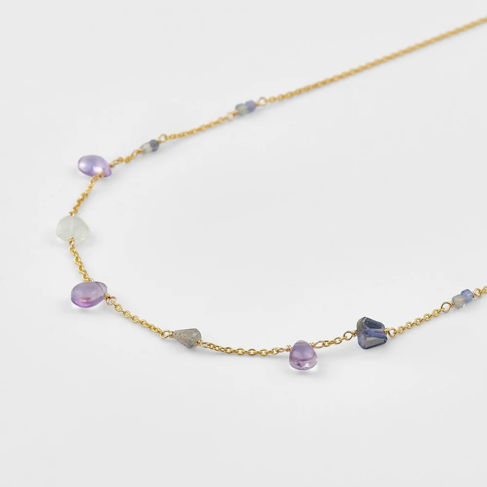 Gold Multi-Stone Necklace - Image 3