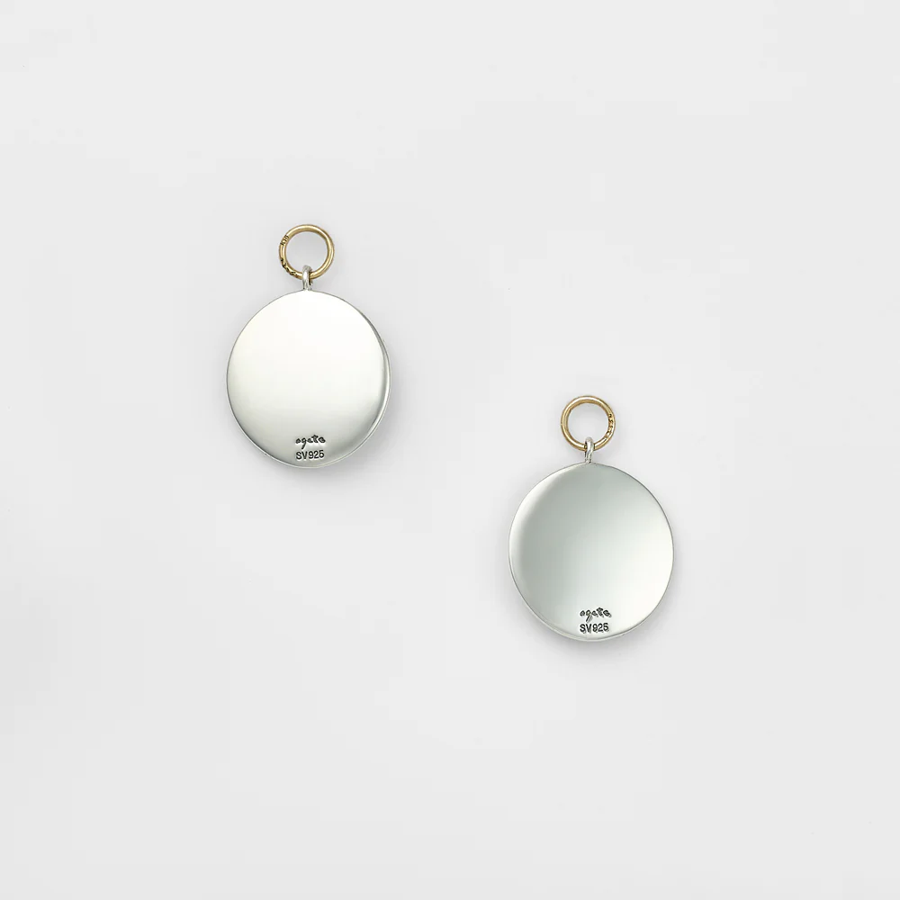 Silver Pyrite Earring Charms - Image 2