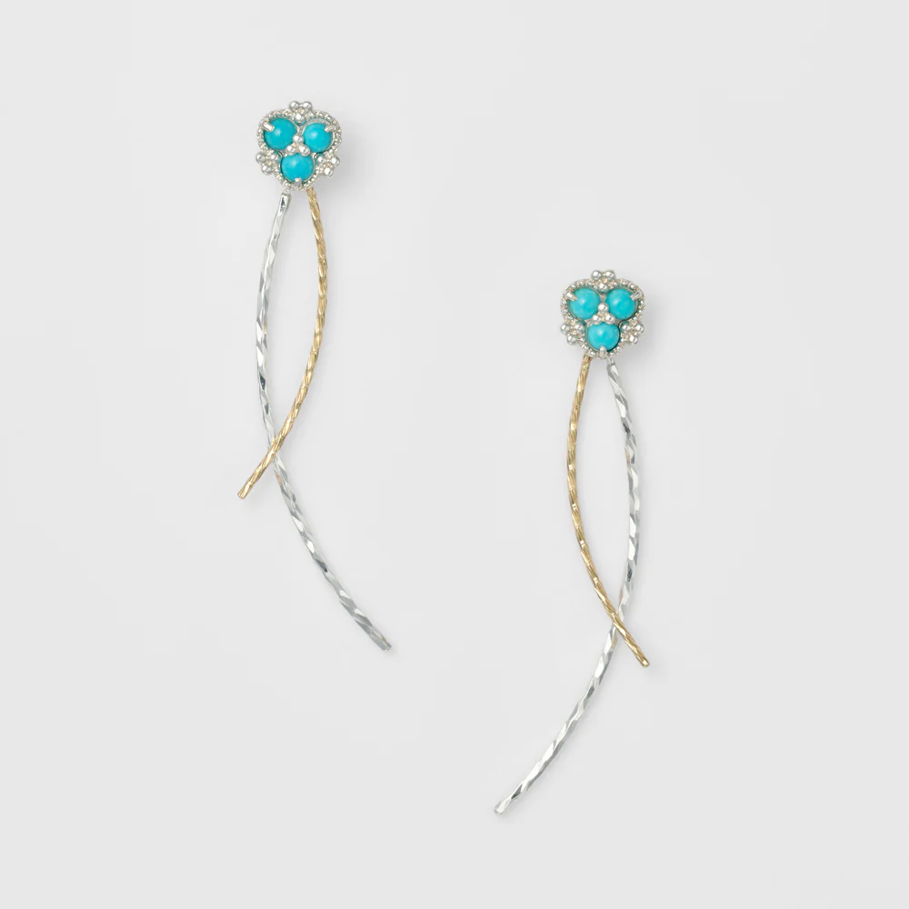 Silver Turquoise Earrings - Image 3