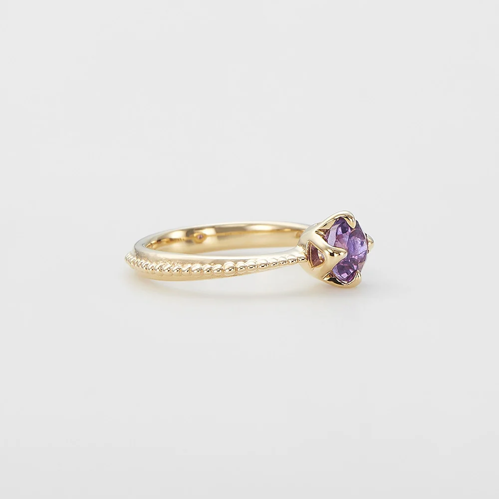 <February Birthstone> K10 Amethyst Baby Ring - Image 2