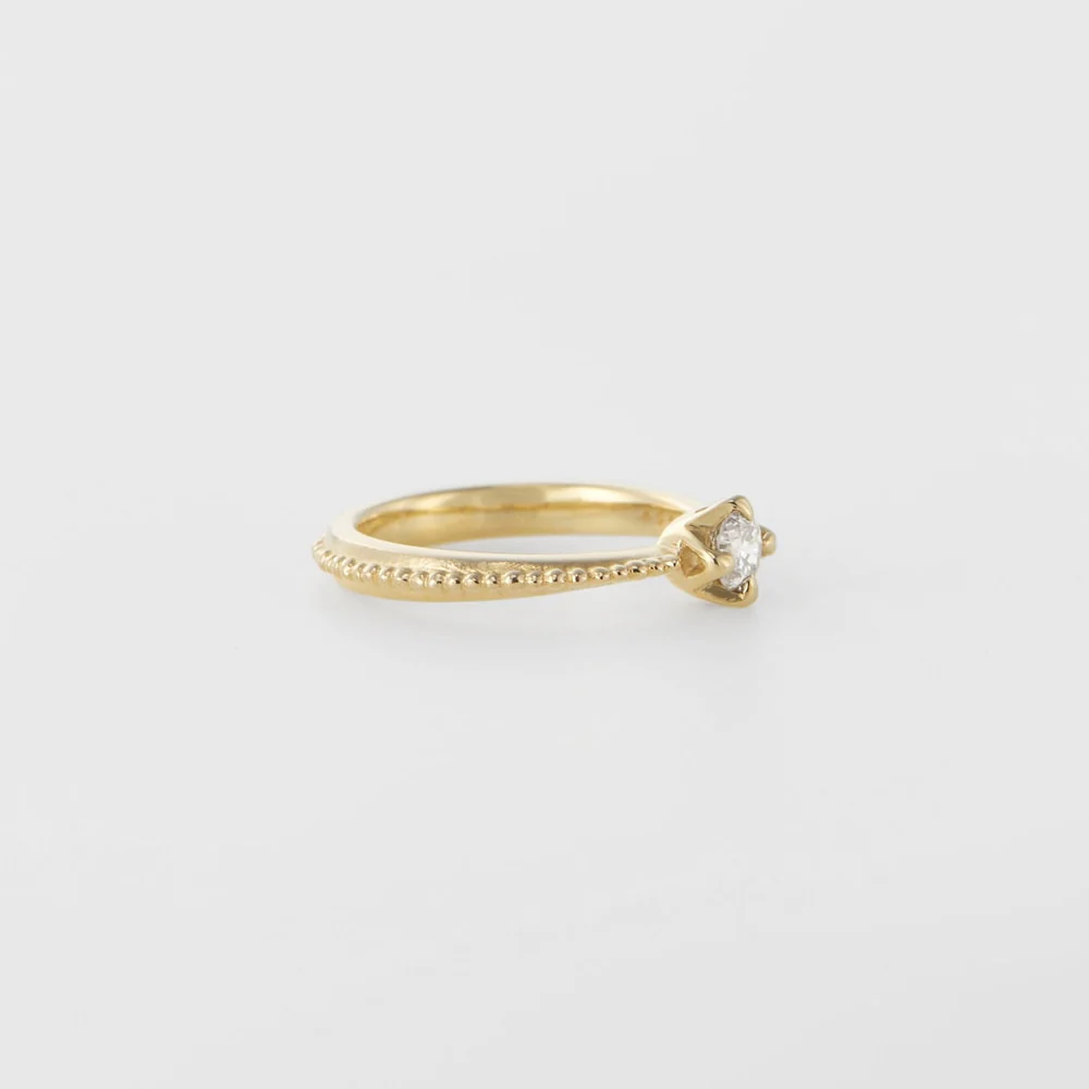 <April Birthstone> K10 Diamond Baby Ring - Image 2