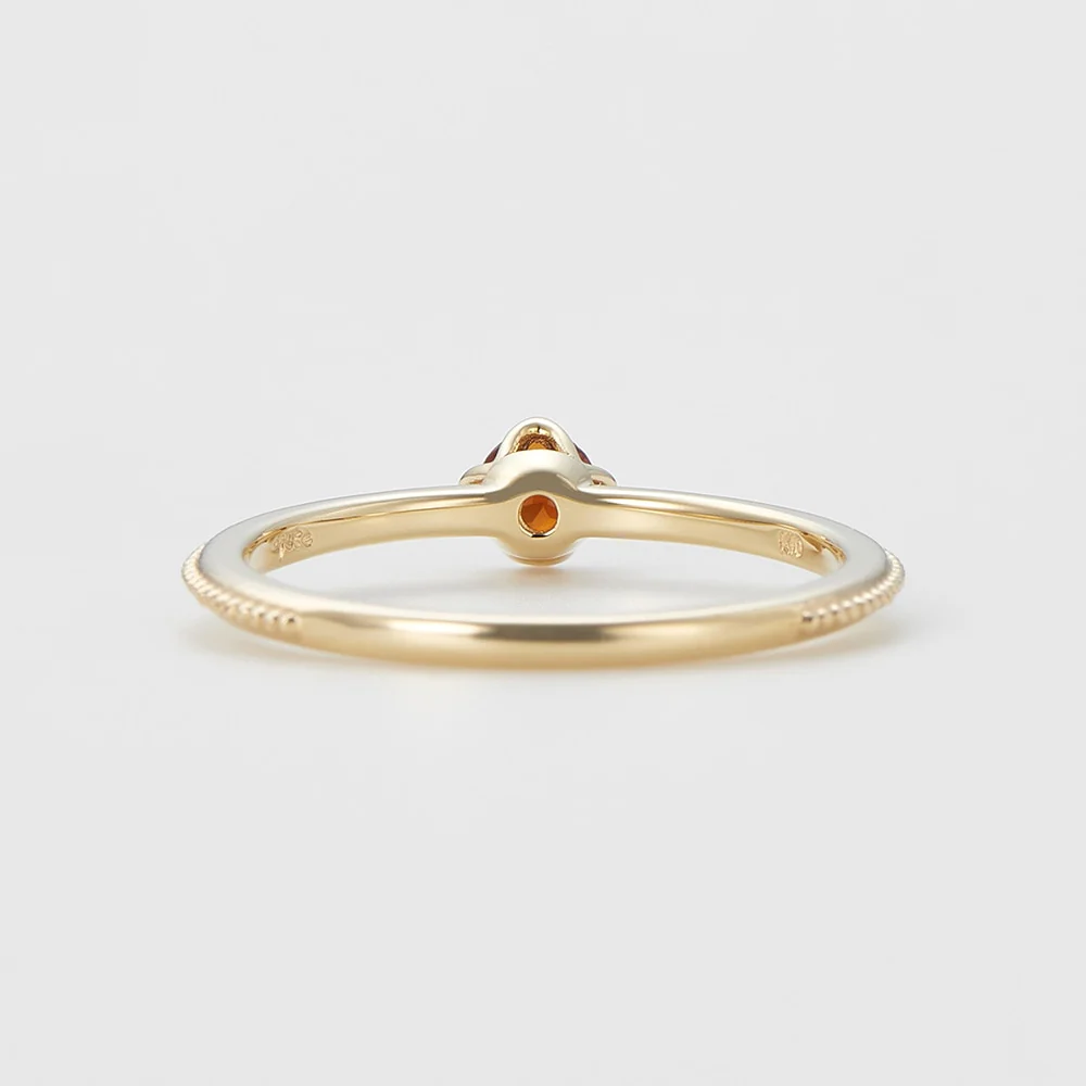 <January Birthstone> K10 Garnet Pinky Ring (Mother) - Image 3