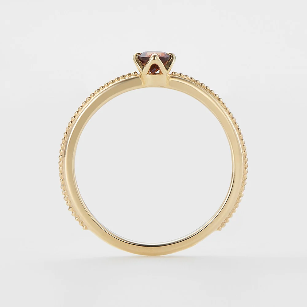 <January Birthstone> K10 Garnet Pinky Ring (Mother) - Image 4