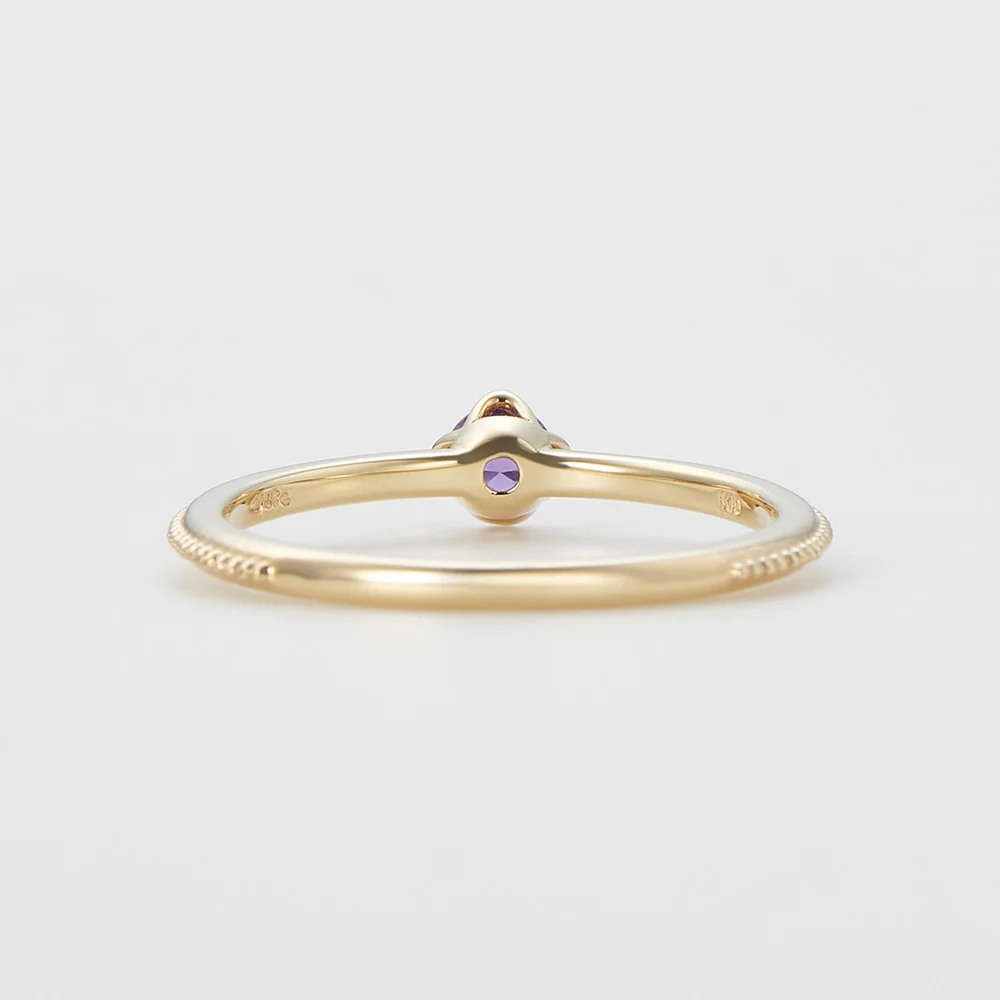 <February Birthstone> K10 Amethyst Pinky Ring (Mother) - Image 3