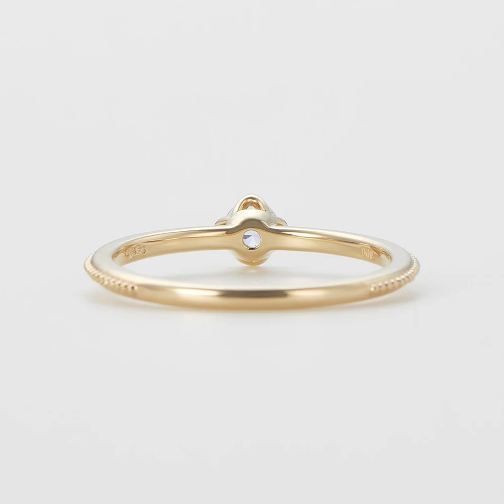 <March Birthstone> K10 Aquamarine Pinky Ring (Mother) - Image 3