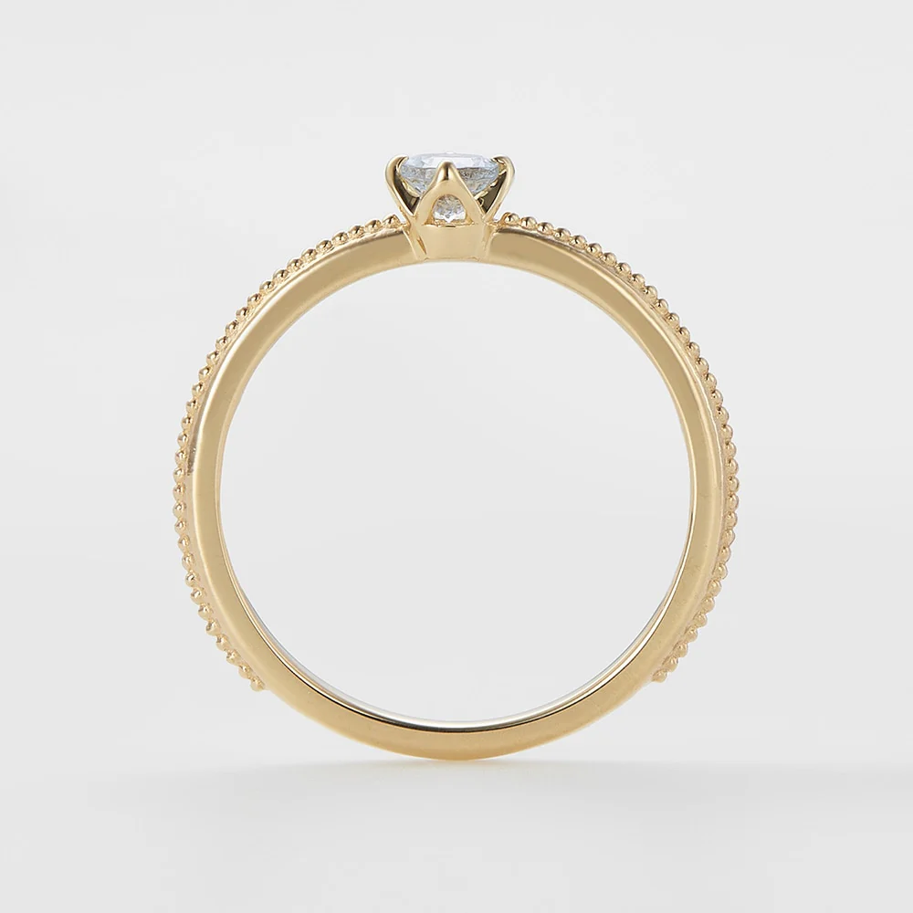 <March Birthstone> K10 Aquamarine Pinky Ring (Mother) - Image 4
