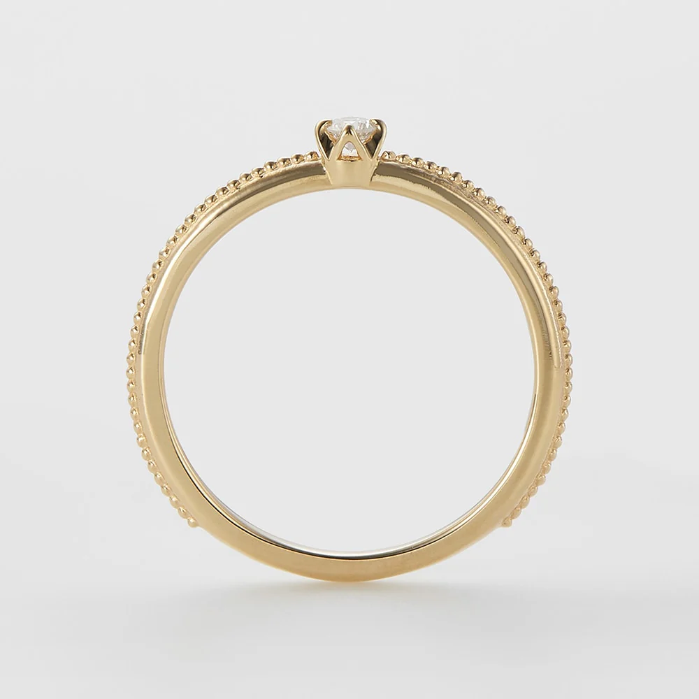 <April Birthstone> K10 Diamond Pinky Ring (Mother) - Image 4