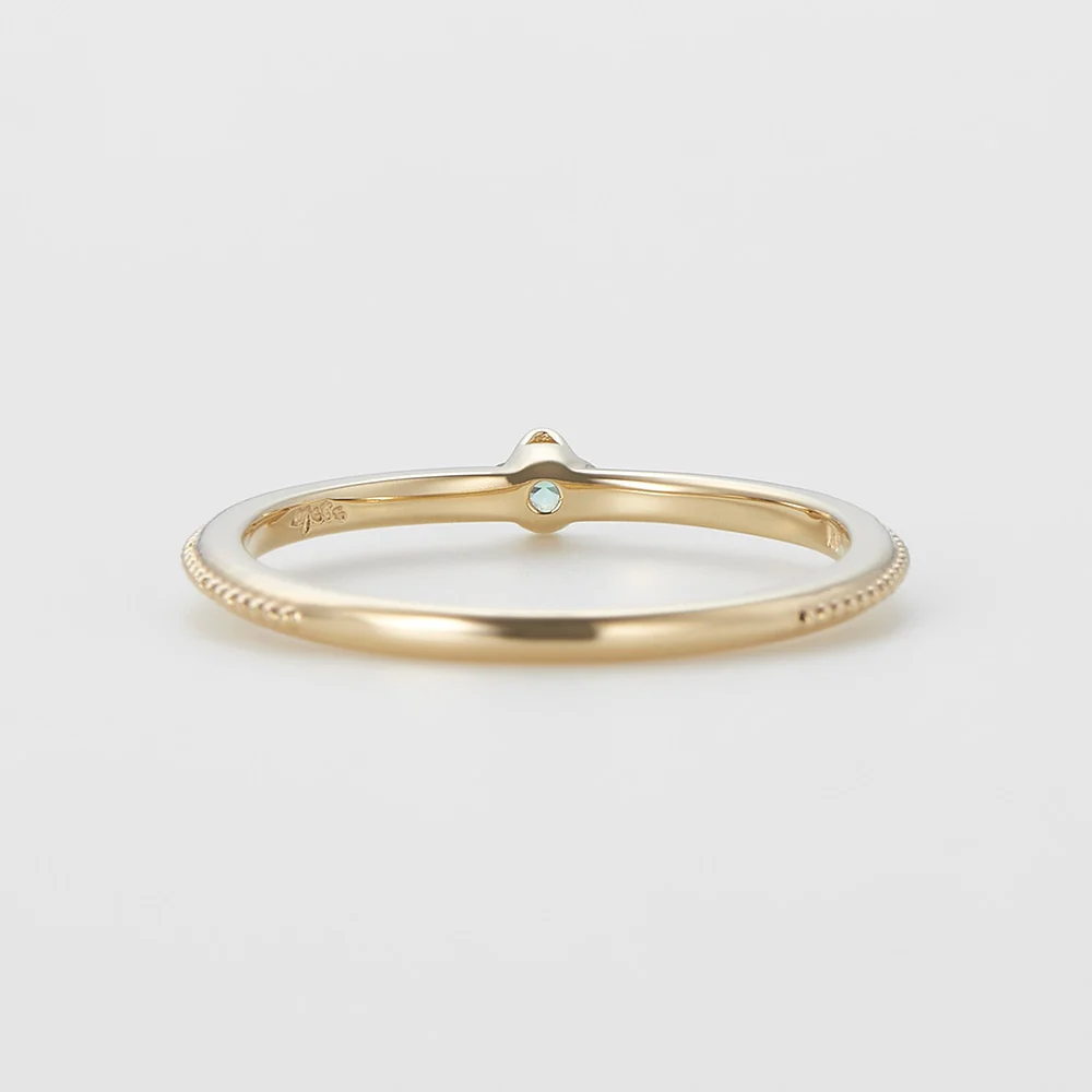<May Birthstone> K10 Emerald Pinky Ring (Mother) - Image 3