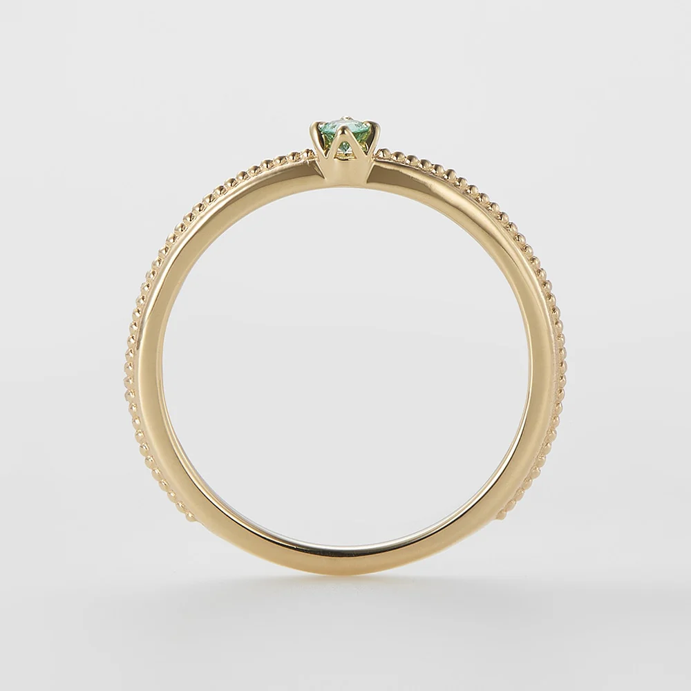 <May Birthstone> K10 Emerald Pinky Ring (Mother) - Image 4