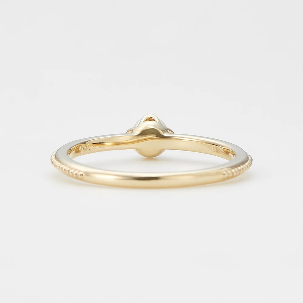 <June Birthstone> K10 Pearl Pinky Ring (Mother) - Image 3