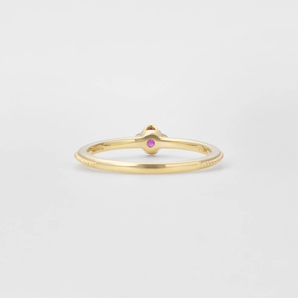 <July Birthstone> K10 Ruby Pinky Ring (Mother) - Image 3