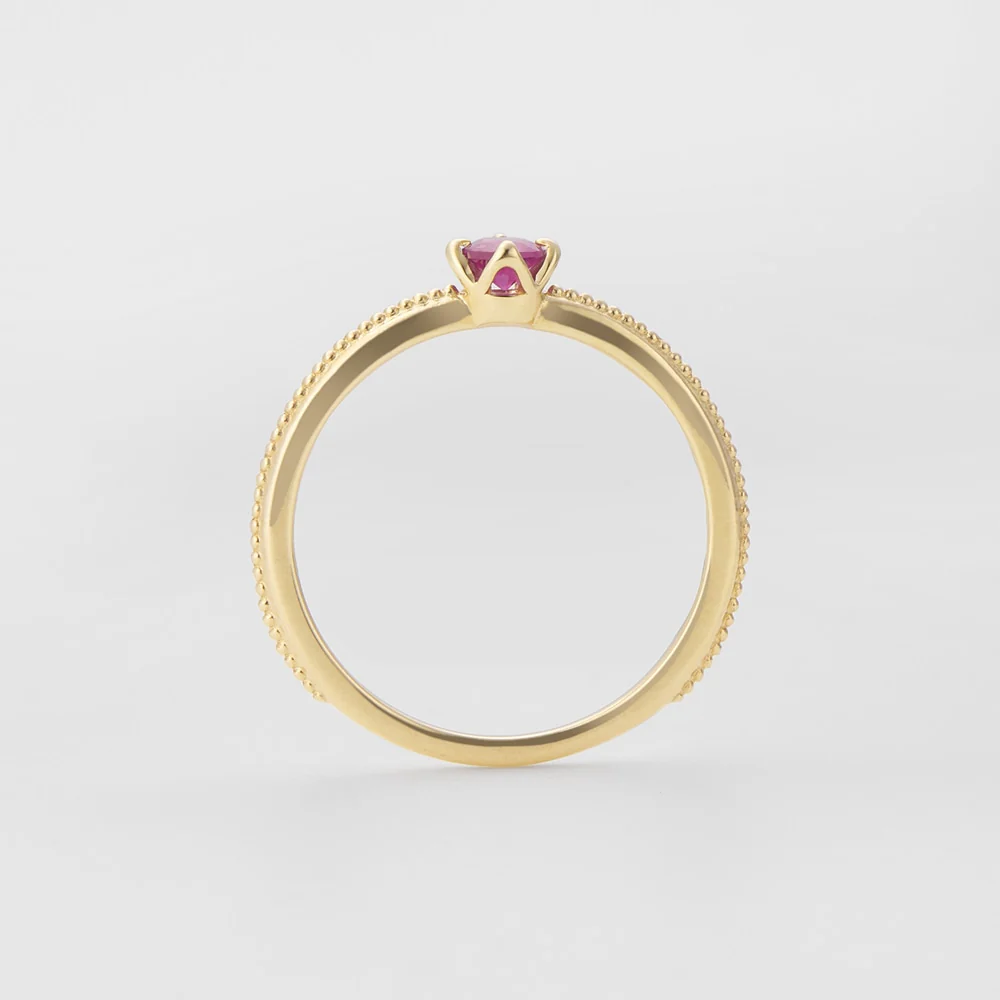 <July Birthstone> K10 Ruby Pinky Ring (Mother) - Image 4