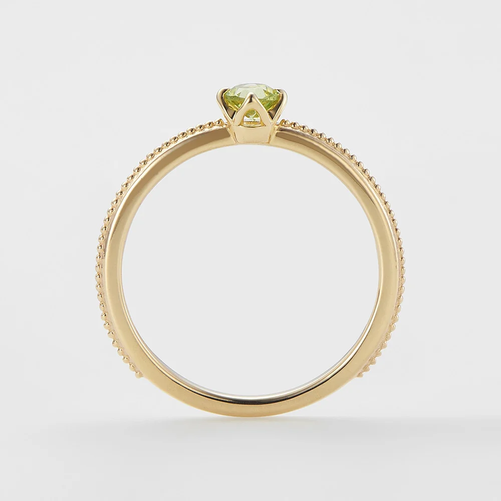 <August Birthstone> K10 Peridot Pinky Ring (Mother) - Image 4