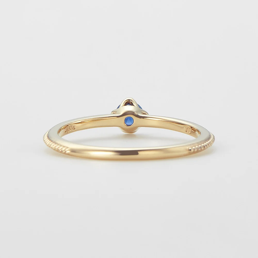 <September Birthstone> K10 Sapphire Pinky Ring (Mother) - Image 3